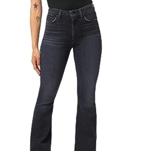 HUDSON JEANS Holly High Rise Flare Jeans in Mysterious Black Size 34 Petite New - Picture 4 of 14